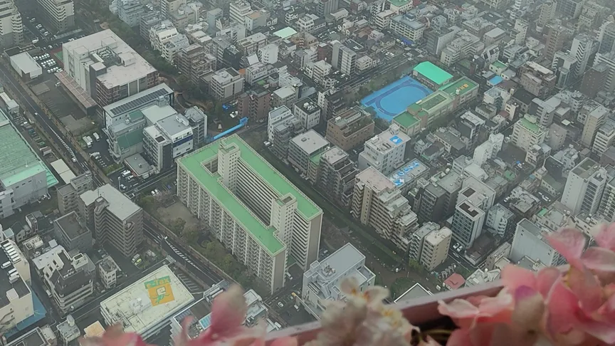 view kota tokyo dari menara Tokyo Skytree